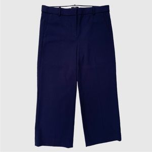 J Crew 365 High Rise Peyton Wide Leg Crop Pants Navy Blue Size 12